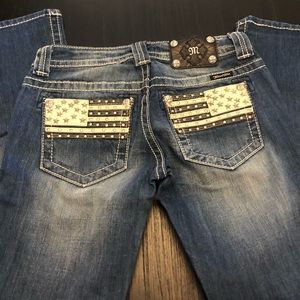 Miss Me American flag boot cut jean